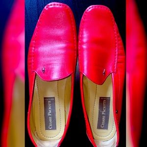 Cesare Paciotti Men Red Leather Shoes